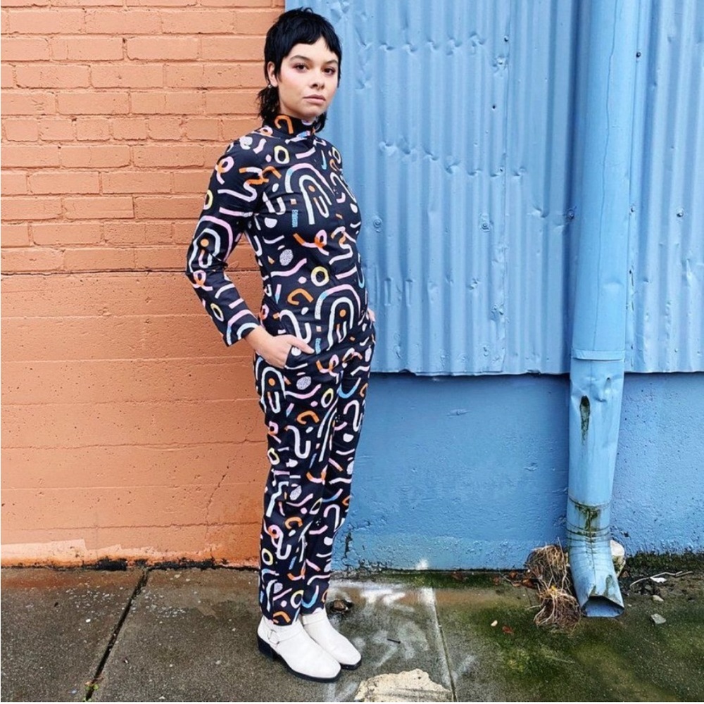 *RARE* like new Nooworks Devo Suit (long sleeve jumpsuit) in Candy, S